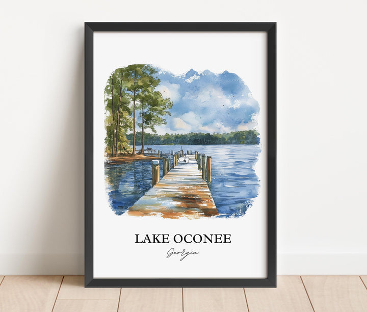 Lake Oconee Wall Art, Greensboro GA Print, Georgia Artwork, Lake Oconee Gift, Travel Print, Travel Poster, Housewarming Gift