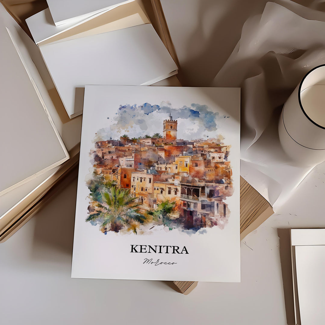 Kenitra, Morocco – Watercolor Art Print