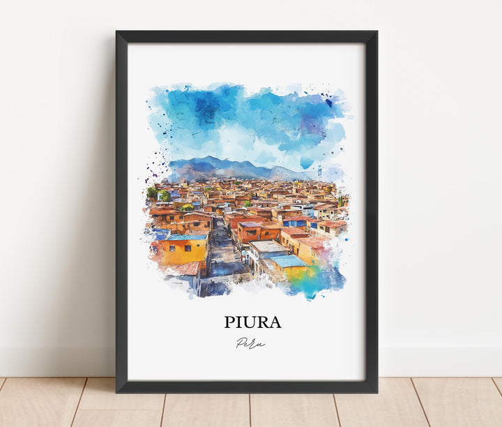 Piura Peru Wall Art, Sechura Desert Print, Peru Watercolor Art, Piura Peru Gift, Travel Print, Travel Poster, Housewarming Gift
