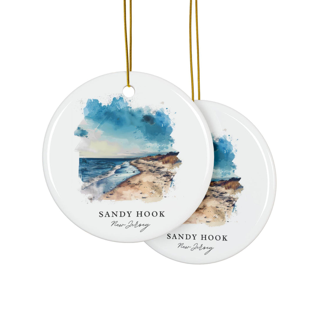 Sandy Hook NJ Ornament: Unique Sandy Hook Souvenir, Jersey Shore Xmas Decor, and Authentic Sandy Hook Gift