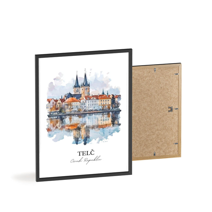 Telc Wall Art, Vysocina Region Print, Czech Republic Watercolor, Telc Czech Republic Gift, Travel Print, Travel Poster, Housewarming Gift
