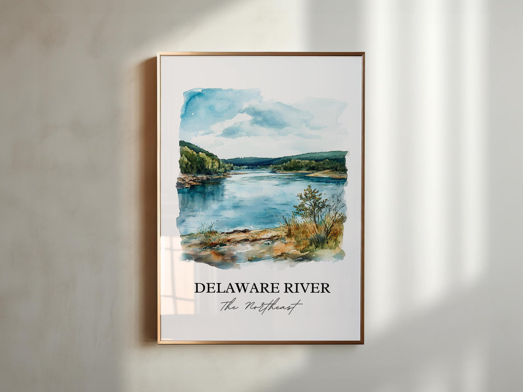 Delaware River Wall Art, Delaware Print, Delaware Watercolor Art, Delaware River Gift, Travel Print, Travel Poster, Housewarming Gift