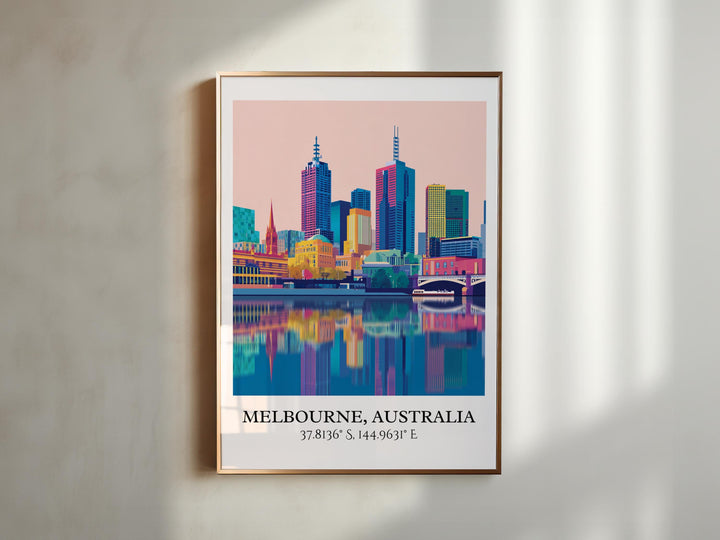 Melbourne Art, Melbourne Retro Travel Art, Melbourne Home Decor, Melbourne Gift, Australia Travel Art, Travel Prints, Housewarming Gift