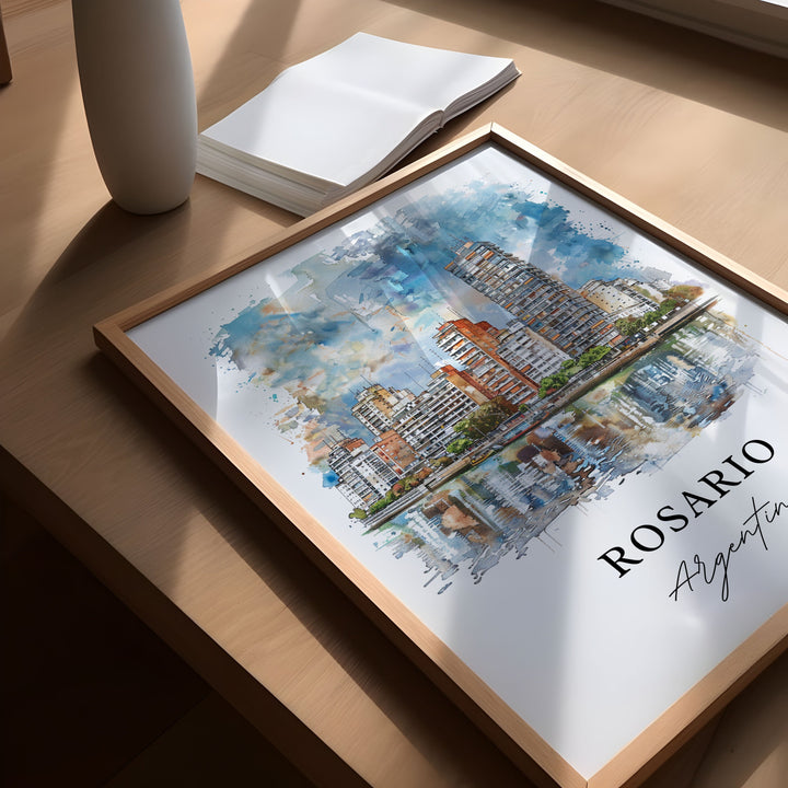 Rosario Argentina Wall Art, Rosario Print, Rosario Watercolor, Rosario Argentina Gift, Travel Poster, Housewarming Gift
