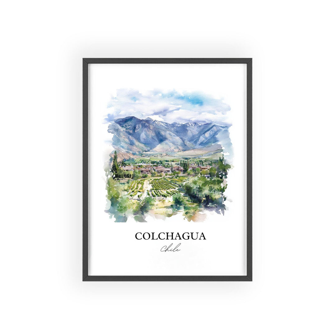 Colchagua Wall Art, Colchagua Print, Chile Watercolor Art, Colchagua Chile Gift, Travel Print, Travel Poster, Housewarming Gift