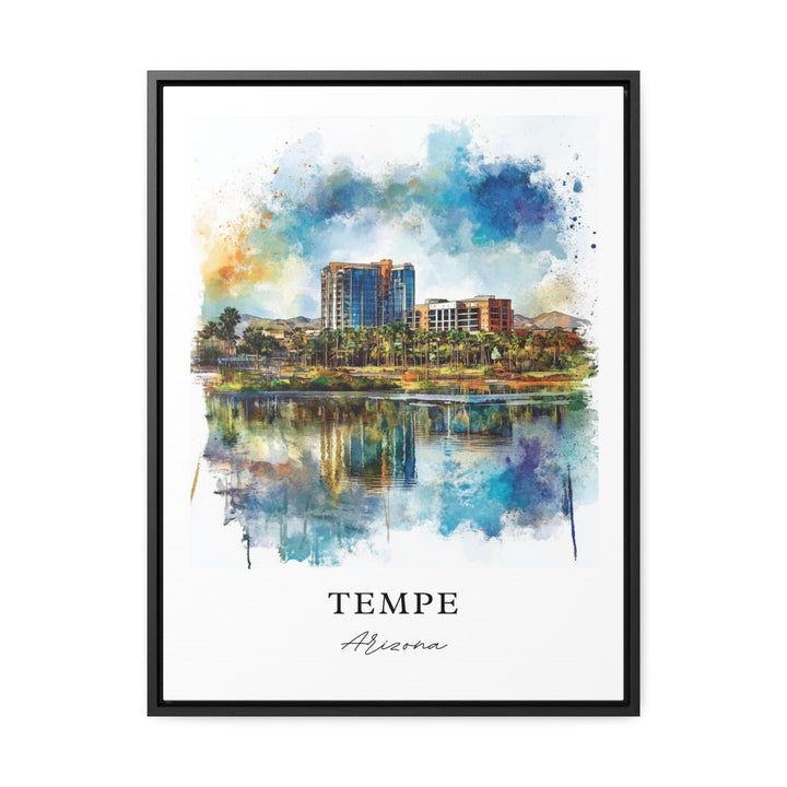 Tempe AZ Wall Art, Tempe Arizona Print, Tempe Watercolor Art, Tempe Arizona Gift,