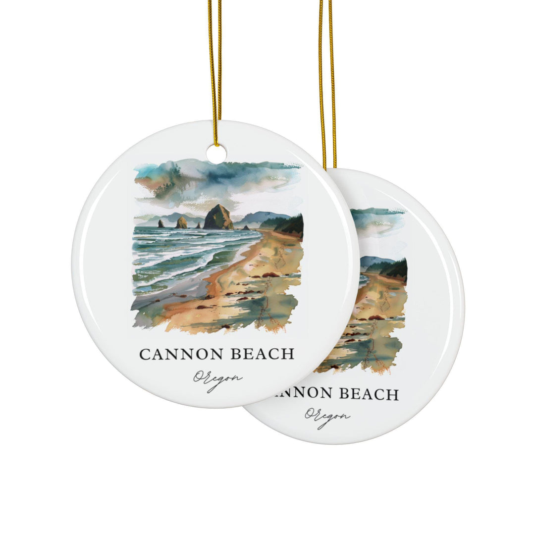 Cannon Beach OR Ornament: Unique Cannon Beach Souvenir, Oregon Xmas Decor, and Authentic Cannon Beach Gift