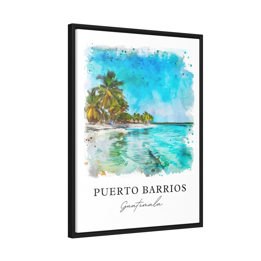 Puerto Barrios Art, Puerto Barrios Print, Guatemala Watercolor, Puerto Barrios Guatemala Gift, Travel Print, Honduras Travel Poster