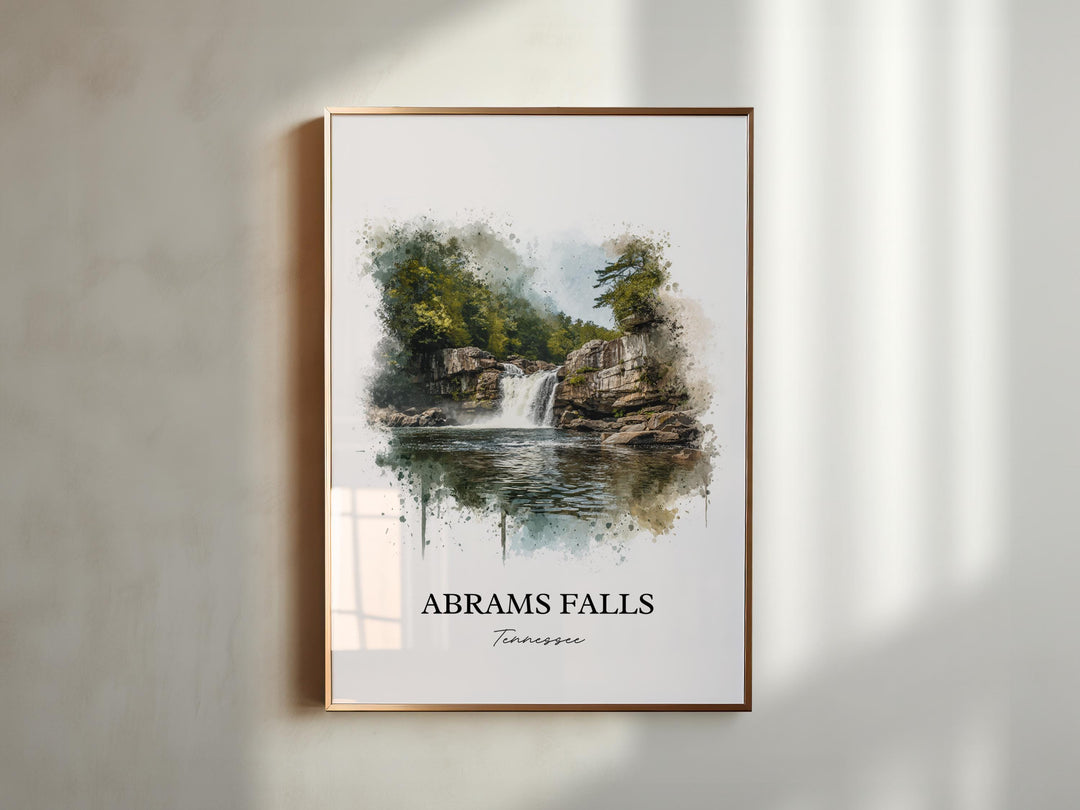 Abrams Falls Wall Art, Abrams Falls TN Print, Tennessee Watercolor Art, Abrams Falls Gift, Travel Print, Travel Poster, Housewarming Gift