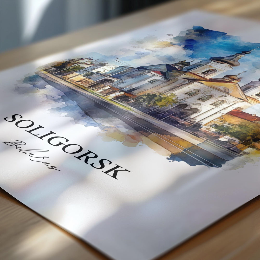 Soligorsk, Belarus – Watercolor Art Print