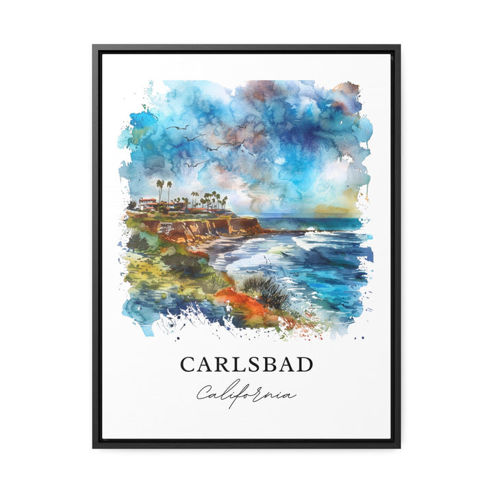 Carlsbad CA Wall Art, Carlsbad Print, San Diego Watercolor, Carlsbad California Gift,