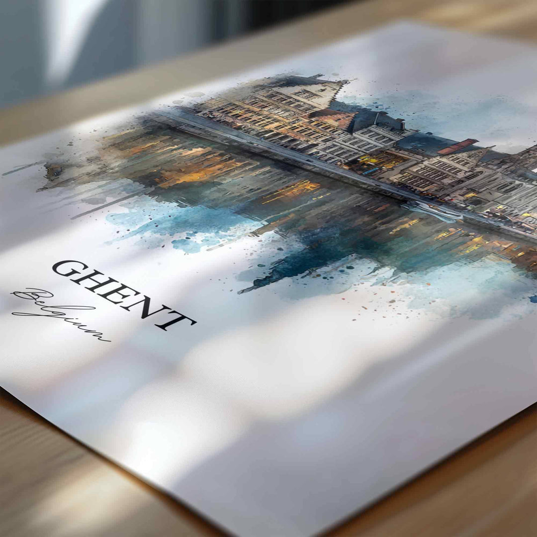 Ghent, Belgium – Watercolor Art Print