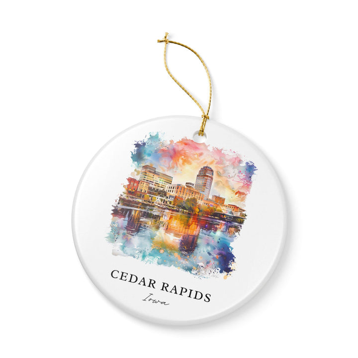 Cedar Rapids Iowa Ornament: Unique Cedar Rapids Souvenir, Cedar Rapids Xmas Decor, and Authentic Cedar Rapids Iowa Gift