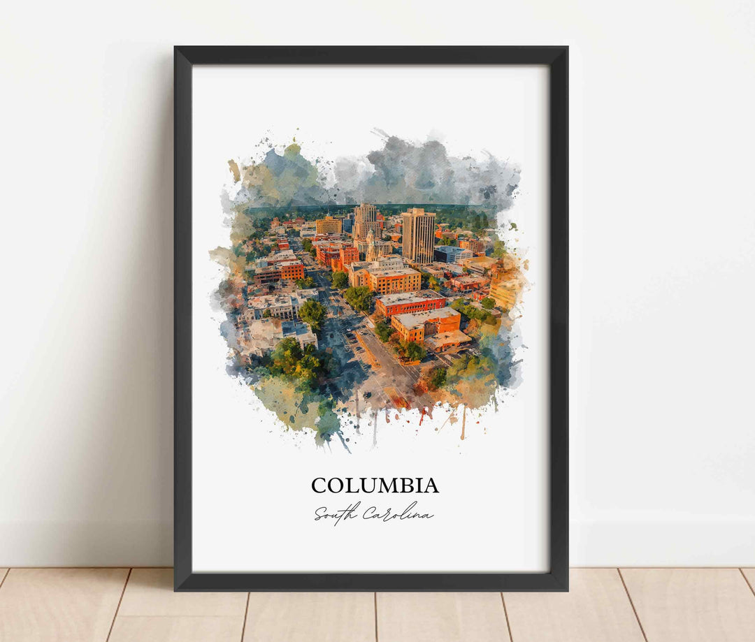 Columbia, South Carolina – Watercolor Art Print