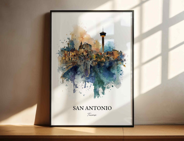 San Antonio, Texas – Watercolor Art Print