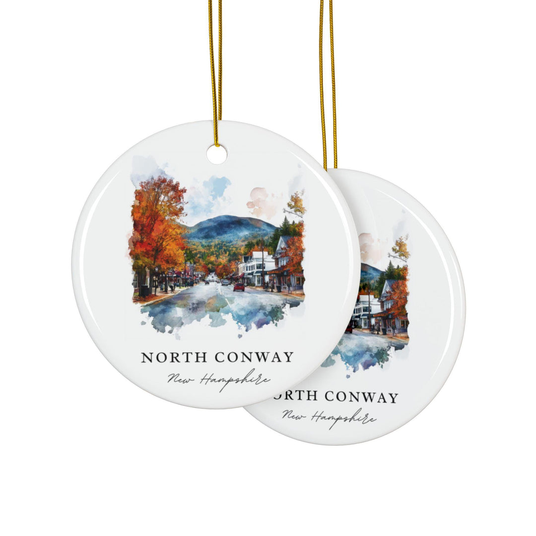 North Conway NH Ornament: Unique North Conway Souvenir, Conway NH Xmas Decor, and Authentic New Hampshire Gift