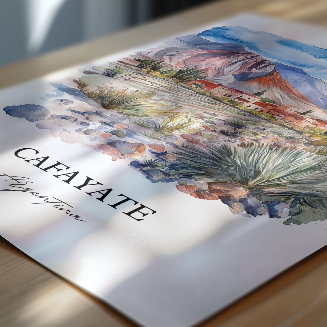 Cafayate Wall Art, Cafayate Print, Argentina Watercolor Art, Cafayate Argentina Gift, Travel Print, Travel Poster, Housewarming Gift