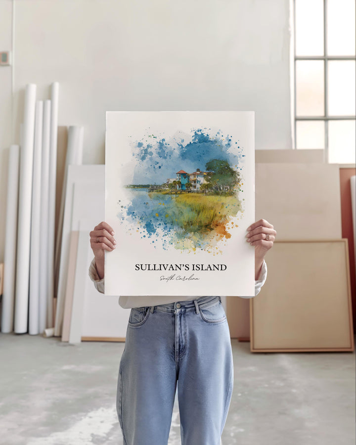 Sullivans Island, SC – Watercolor Art Print
