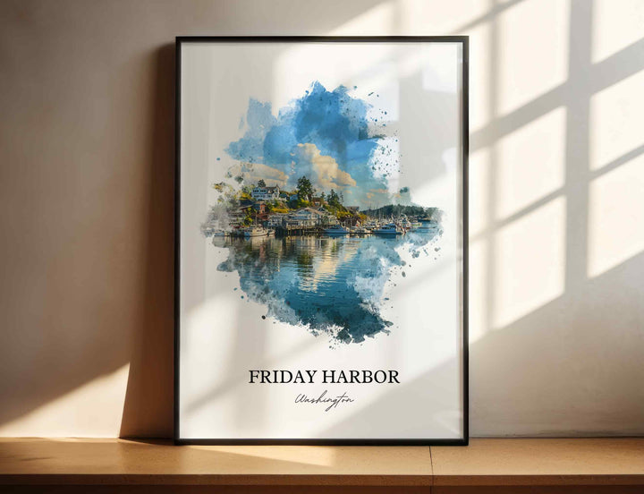 Friday Harbor, WA – Watercolor Art Print