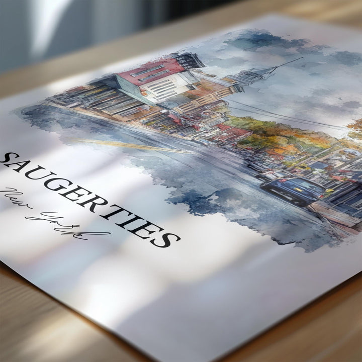 Saugerties NY Wall Art, Ulster County Print, Catskills NY Artwork, Saugerties New York Gift, Travel Print, Travel Poster, Housewarming Gift