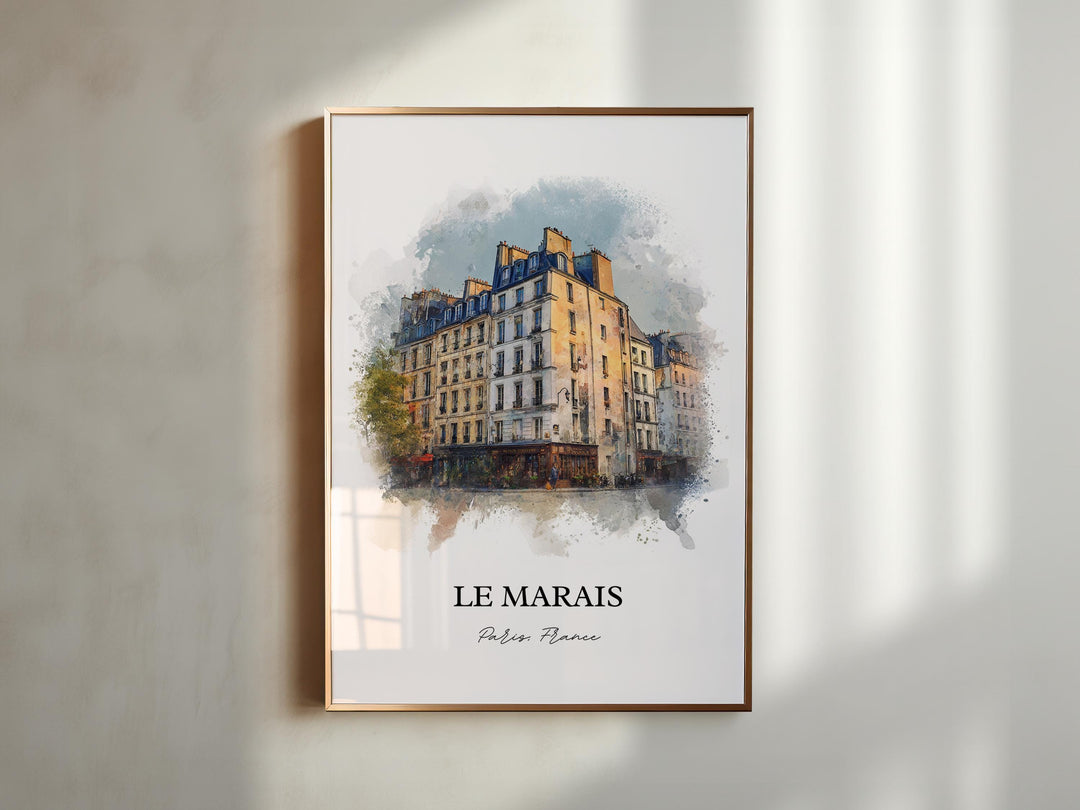Le Marais, France – Watercolor Art Print