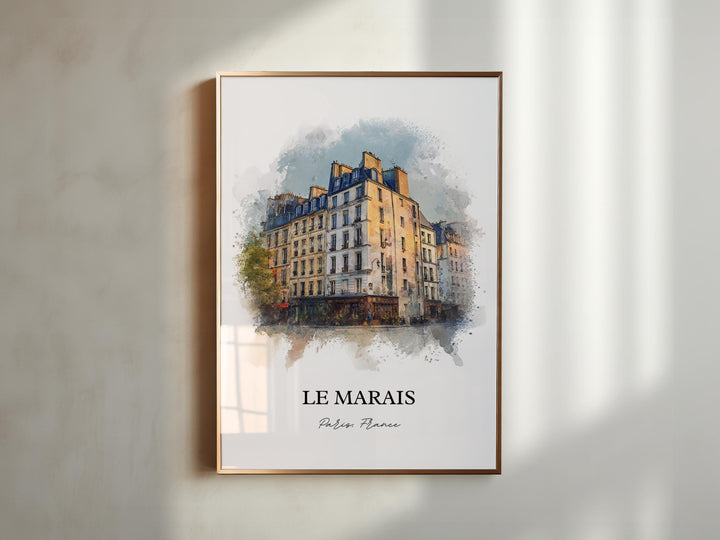 Le Marais, France – Watercolor Art Print
