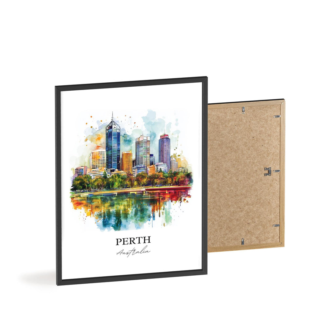 Perth Wall Art, Perth Print, Australia Watercolor Art, Perth Australia Gift, Travel Print, Travel Poster, Housewarming Gift
