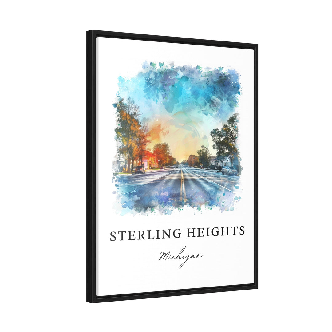 Sterling Heights Art, Sterling Heights MI Print, Sterling Heights Watercolor, Detroit Gift,