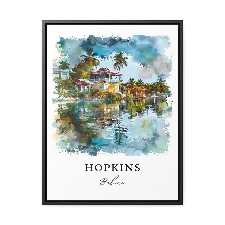 Hopkins Belize Wall Art, Hopkins Print, Hopkins Belize Watercolor, Hopkins Belize Gift,