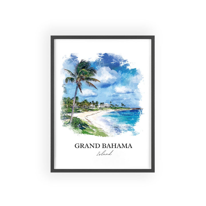Grand Bahama Island Art, Bahamas Print, Bahamas Watercolor Art, Grand Bahama Island Gift, Travel Print, Travel Poster, Housewarming Gift
