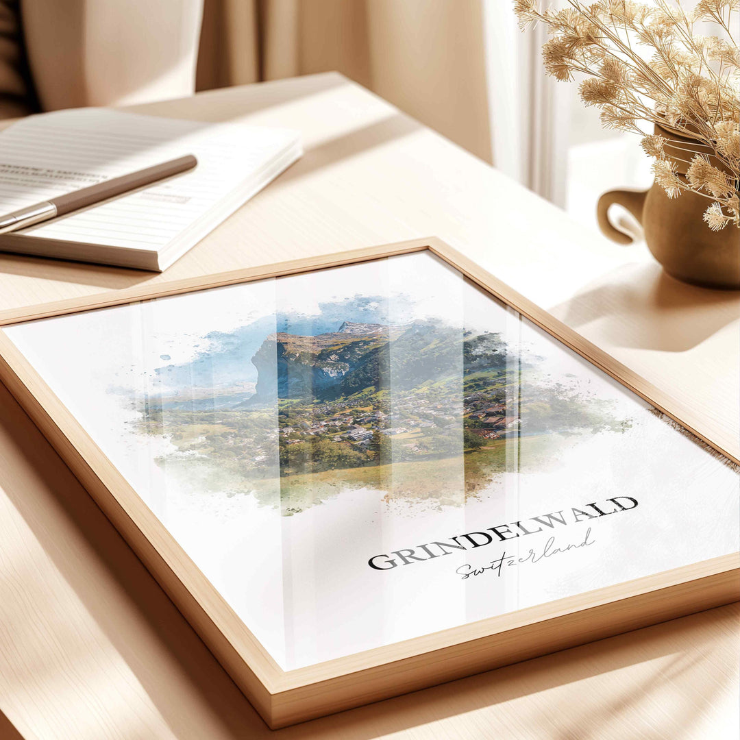 Grindelwald, Switzerland – Watercolor Art Print
