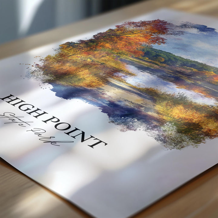 High Point State Park Art, Sussex County Print, NJ Watercolor Art, High Point Park Gift, Travel Print, Travel Poster, Housewarming Gift