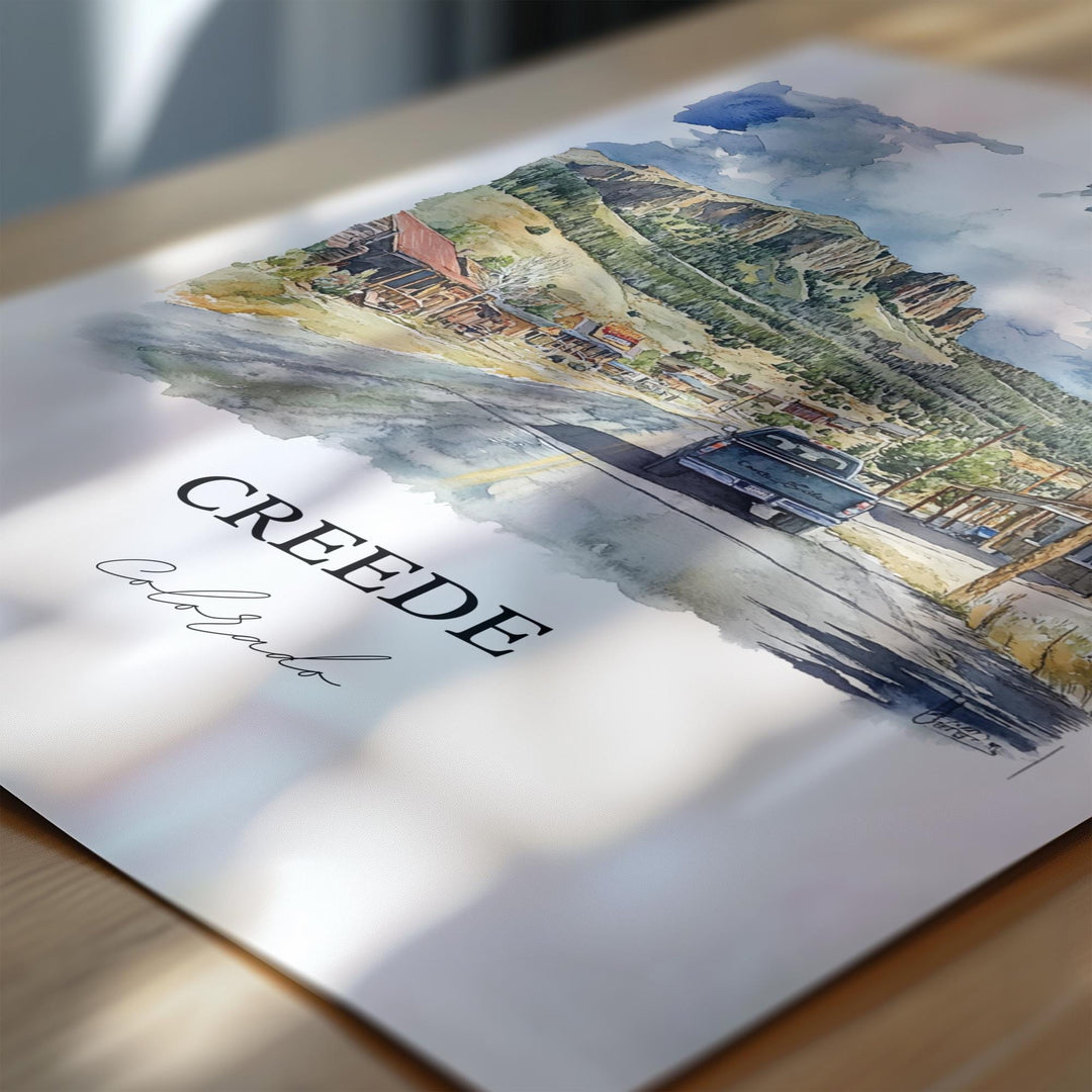 Creede, Colorado, USA – Watercolor Art Print