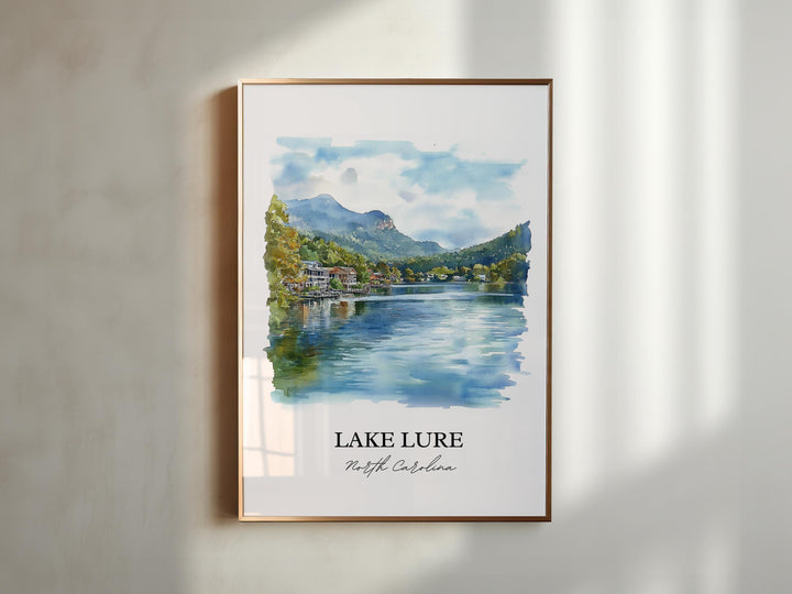 Lake Lure Wall Art, Rutherford County NC Print, North Carolina Artwork, Lake Lure NC Gift, Travel Print, Travel Poster, Housewarming Gift