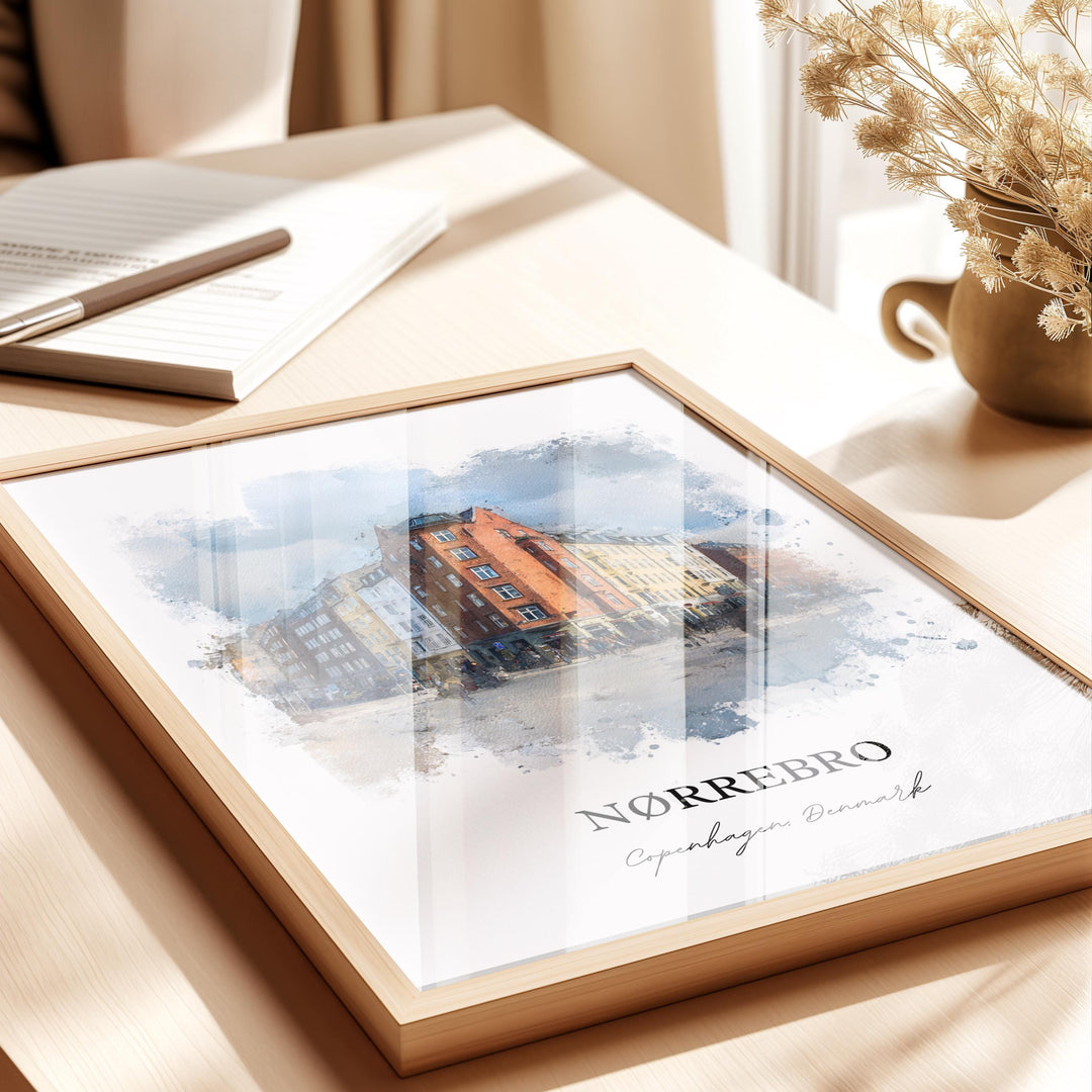 Nørrebro, Denmark – Watercolor Art Print