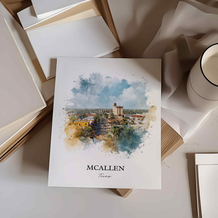 Mcallen, Texas – Watercolor Art Print