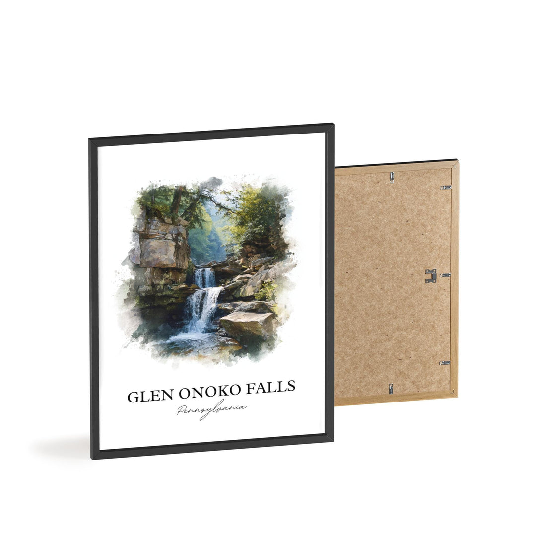 Glen Onoko Falls Wall Art, Carbon County Print, Pennsylvania Artwork, Glen Onoko Falls Gift, Travel Print, Travel Poster, Housewarming Gift