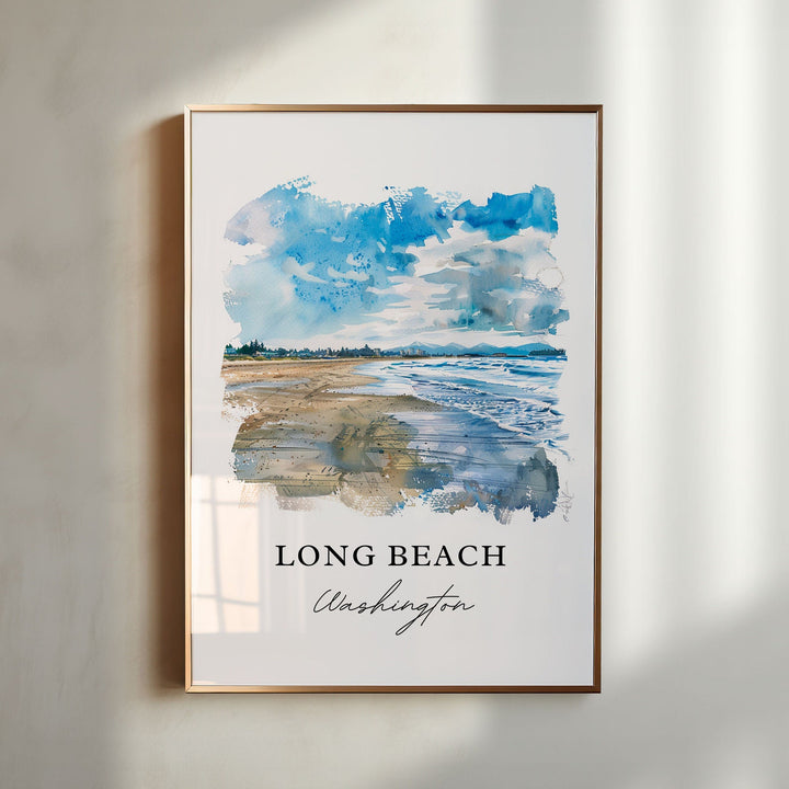 Long Beach WA Wall Art, Long Beach Print, Long Beach Watercolor, Long Beach Washington Gift,