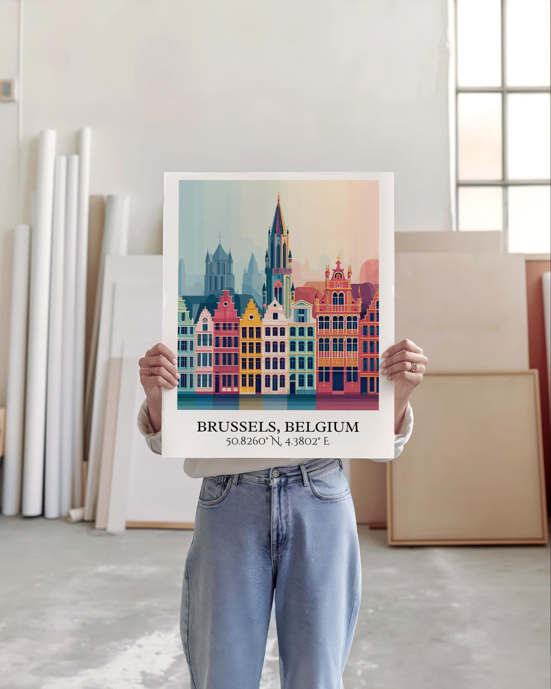 Brussels Art, Brussels Retro Travel Art, Brussels Home Decor, Brussels Belgium Gift, Belgium Travel Art, Travel Prints, Housewarming Gift