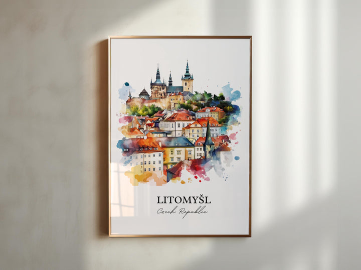 Litomysl Wall Art, Svitavy District Print, Czech Republic Watercolor Art, Litomysl Gift, Travel Print, Travel Poster, Housewarming Gift