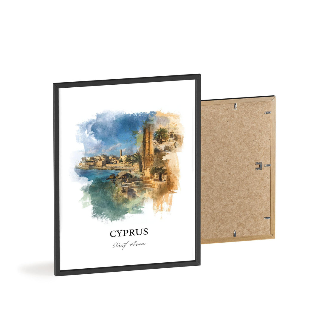 Cyprus Wall Art, Cyprus Print, Cyprus Watercolor Art, Cyprus Country Gift, Travel Print, Travel Poster, Housewarming Gift