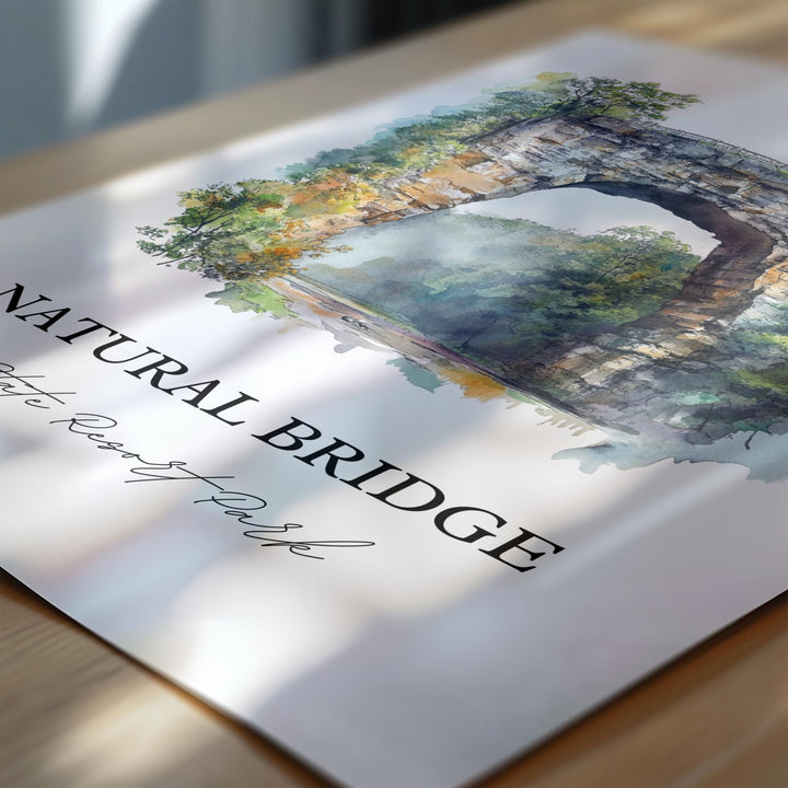 Natural Bridge State Resort Park, Kentucky – Watercolor Art Print
