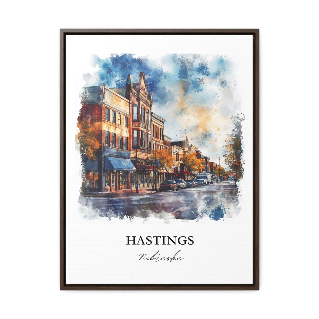 Hastings NE Wall Art, Adams County Print, Nebraska Watercolor Art, Hastings Nebraska Gift, Travel Print, Travel Poster, Housewarming Gift