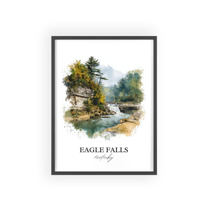 Eagle Falls KY Wall Art, Eagle Falls Print, Kentucky Watercolor Art, Cumberland Falls Gift, Travel Print, Travel Poster, Housewarming Gift