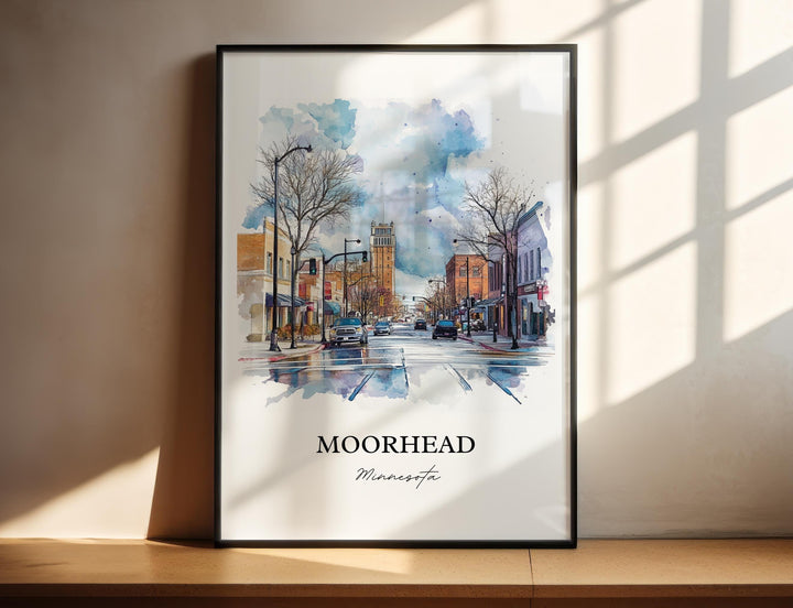 Moorhead, MN, USA – Watercolor Art Print