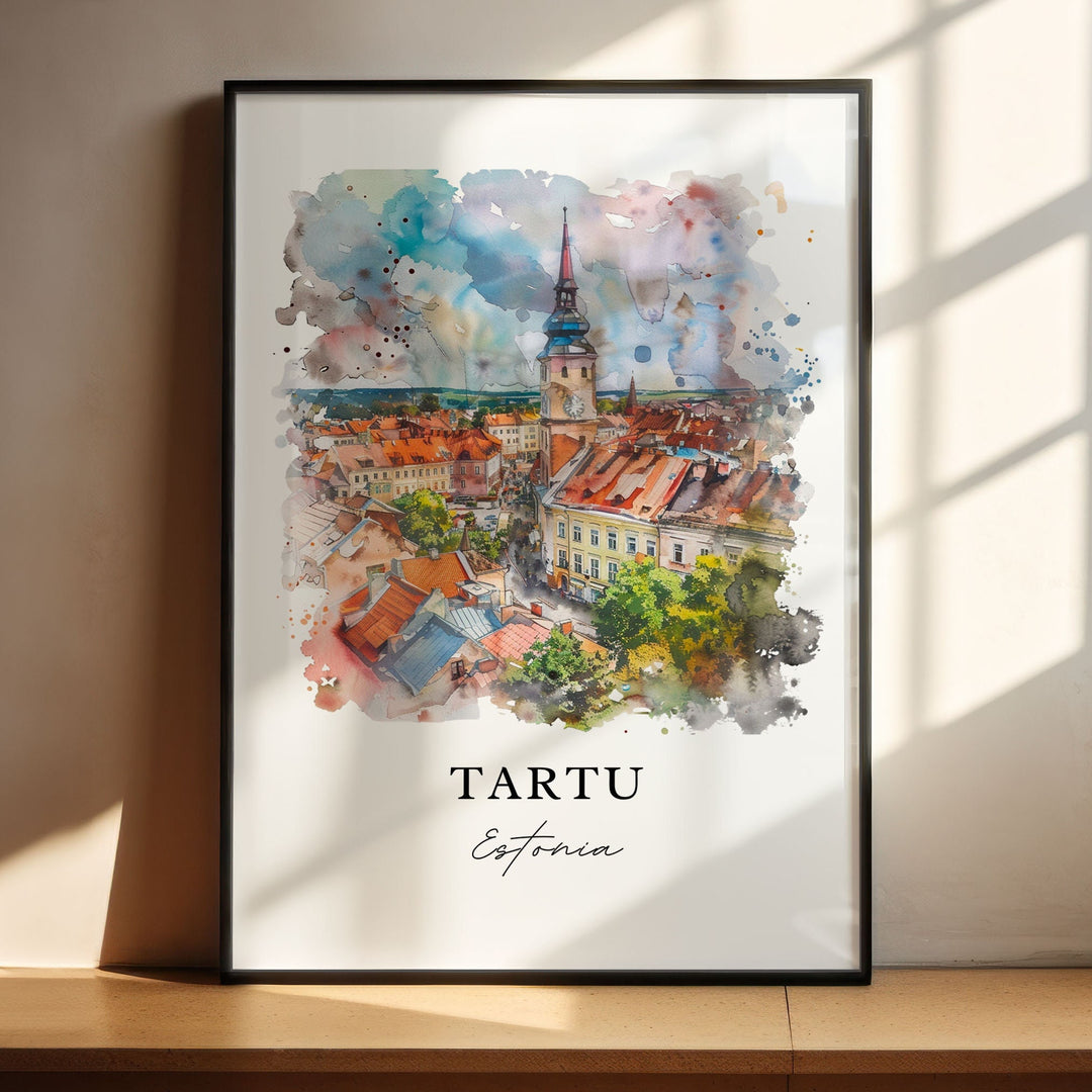 Tartu Estonia Wall Art, Tartu Print, Tartu Watercolor, Tallinn Estonia Gift,