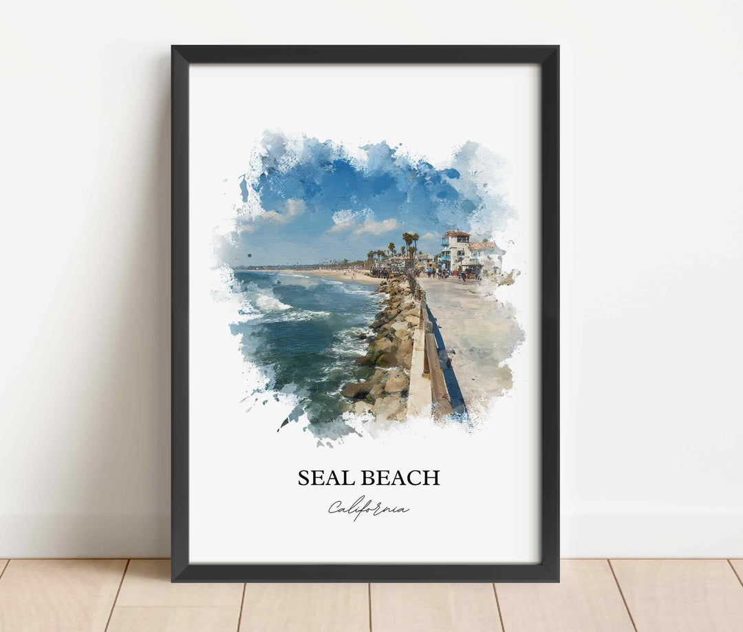 Seal Beach, California – Watercolor Art Print