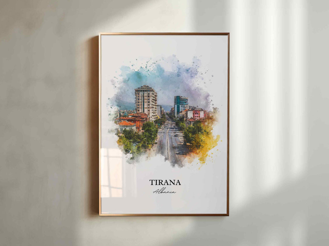 Tirana, Albania – Watercolor Art Print