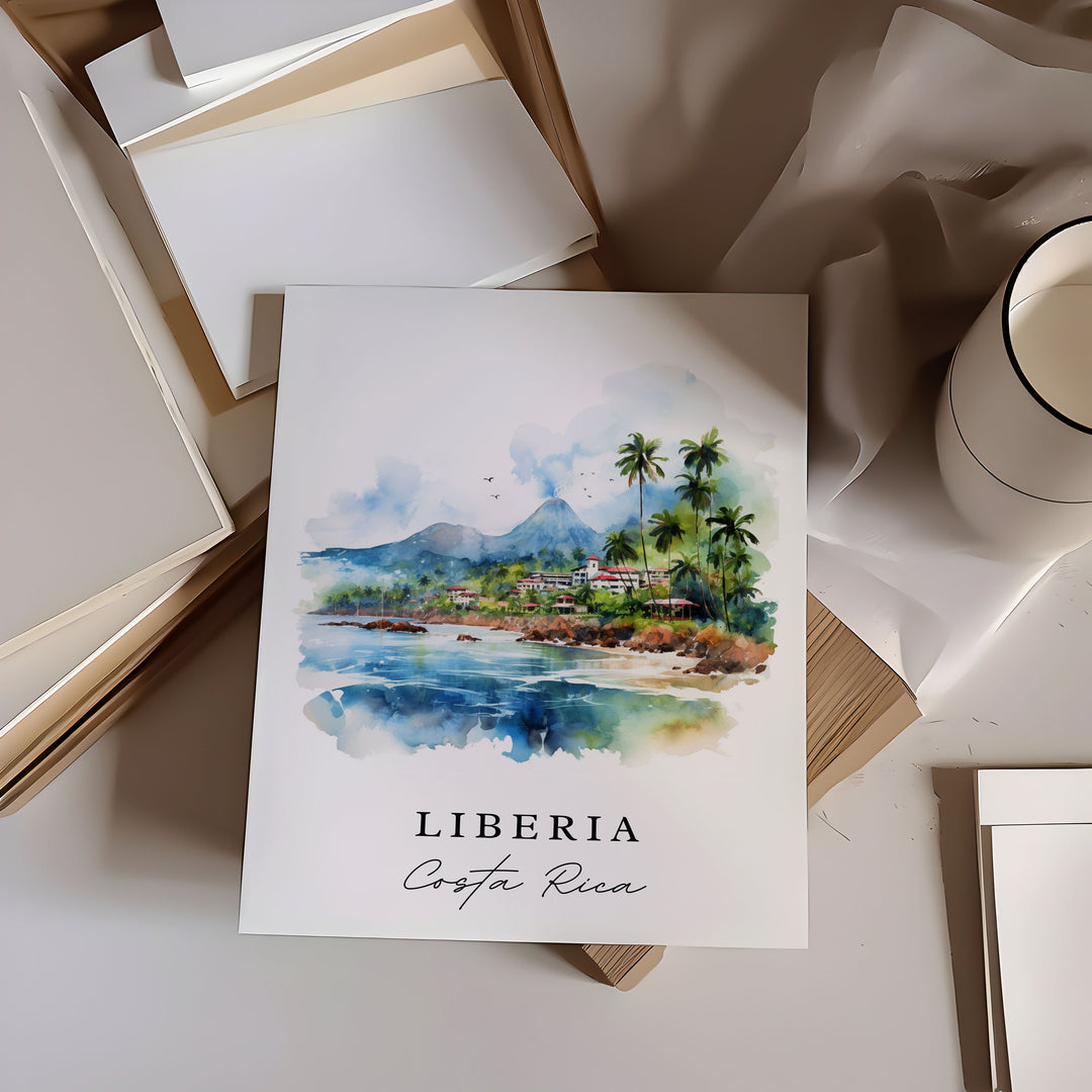 Liberia Costa Rica wall art - Costa Rica, Liberia poster, Liberia Wedding gift, Birthday present, Custom Text, Personalized Gift