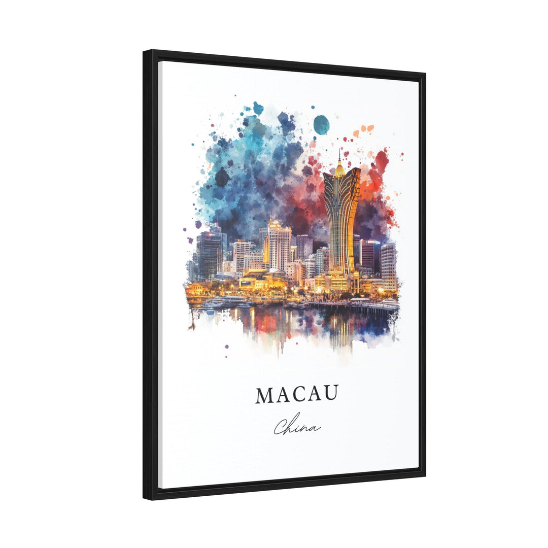 Macau Wall Art, Macau Print, Macau China Watercolor Art, Macau Gift,